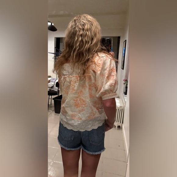 NWT Olivaceous Boho Floral Puff Sleeve Festival Top M - Picture 6 of 11